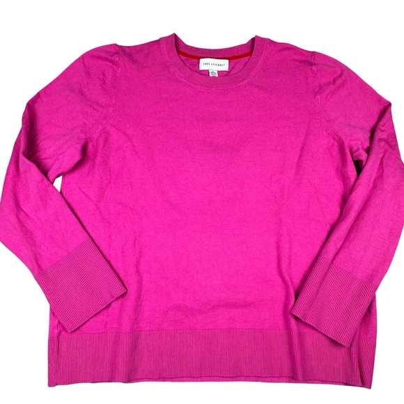 Free Assembly Sweaters - Free Assembly Womens Hot Pink Crewneck Ribbed Cuff Knit Sweater Puff Sleeve XL‎